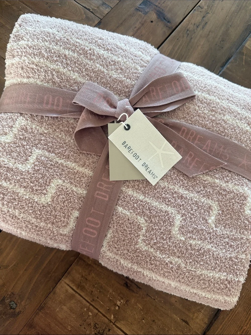 Barefoot Dreams Blush Textured Throw Blanket